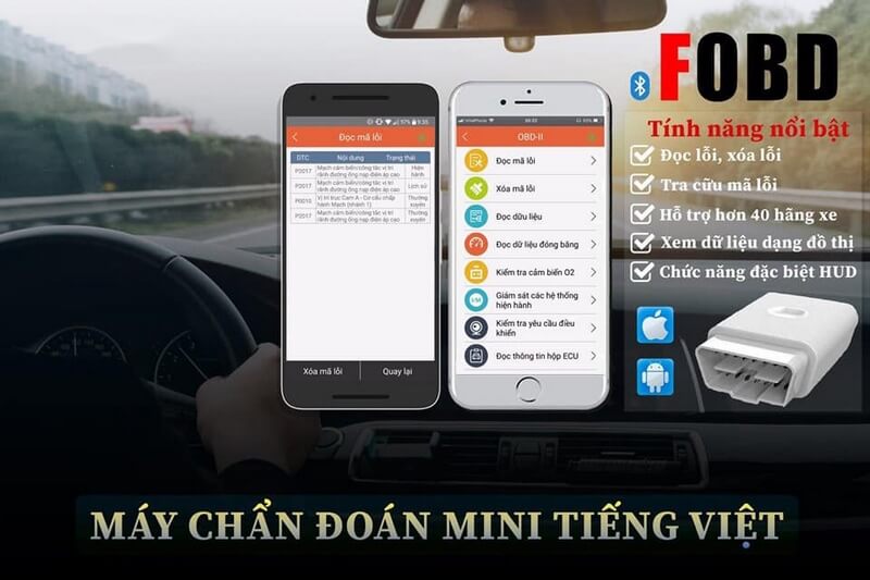 Thiết bị chẩn đoán ô tô tiếng Việt Fcar FOBD
