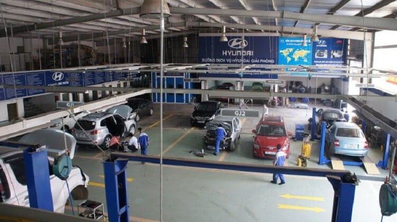 khảo sát trực tiếp gara sửa chữa Hyundai