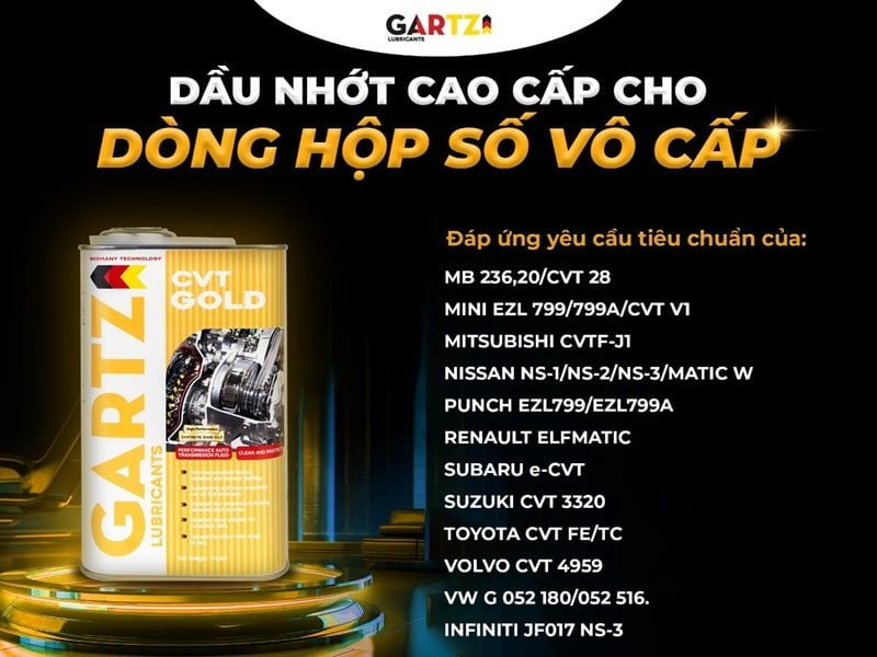 tiêu chuẩn nhớt hộp số gartz cvt