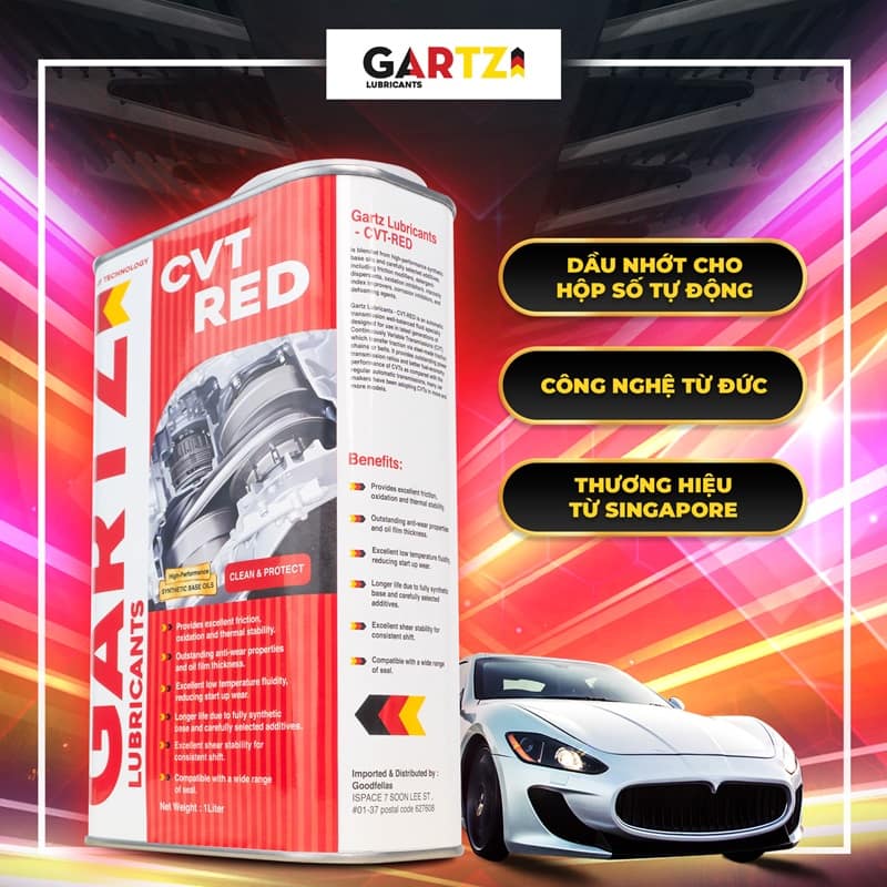 tính năng của nhớt hộp số gartz cvt red